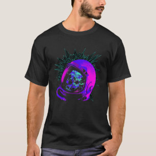 Weltraumhelm Vaporwave mit Skull Rave S T-Shirt