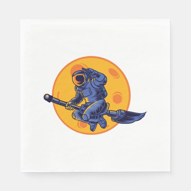 Weltraumhexe Serviette (Vorderseite)