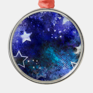 Weltraumhintergrund mit Sternen Ornament Aus Metall
