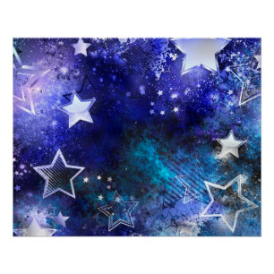 Weltraumhintergrund mit Sternen Poster
