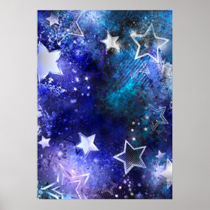 Weltraumhintergrund mit Sternen Poster