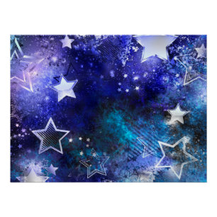 Weltraumhintergrund mit Sternen Poster