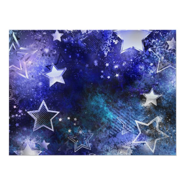Weltraumhintergrund mit Sternen Poster (Vorderseite)