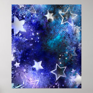 Weltraumhintergrund mit Sternen Poster