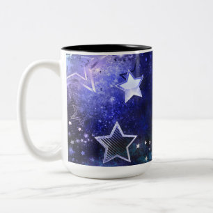 Weltraumhintergrund mit Sternen Zweifarbige Tasse