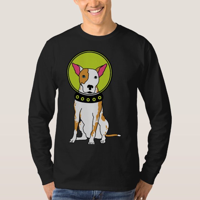 Weltraumhund Pit Bull Red T-Shirt (Vorderseite)