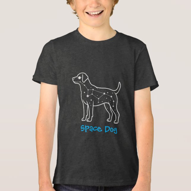 Weltraumhund Tri-Blend Shirt (Vorderseite)