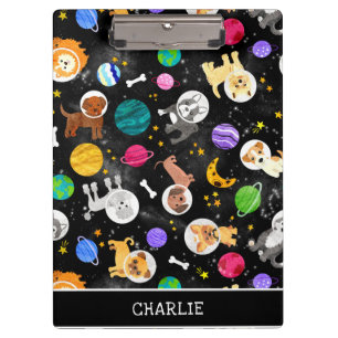 Weltraumhunde Wasserfarben Welpen Klemmbrett