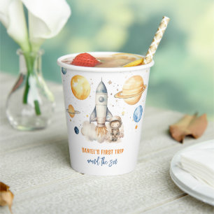 Weltraumjunge 1. Reise um die Sonne zum Geburtstag Pappbecher