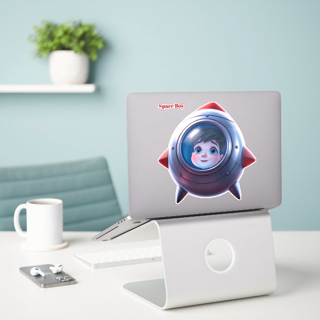 WELTRAUMJUNGE  AUFKLEBER (Laptop auf Schreibtisch)