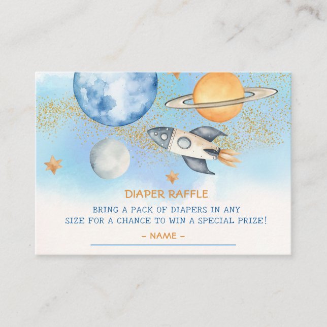 Weltraumjunge Babyduschmaschine für Kleinkinder -  Begleitkarte (Vorderseite)