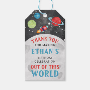 Weltraumjunge Birthday Favor Tag Geschenkanhänger
