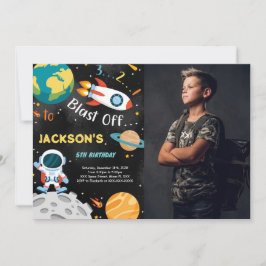 Weltraumjunge Einladungen zum Geburtstag mit Foto