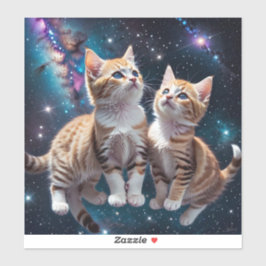 Weltraumkätzchen in der Galaxie Aufkleber