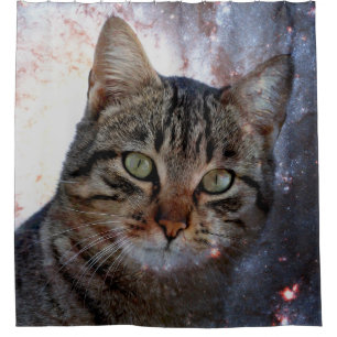 Weltraumkatze Duschvorhang