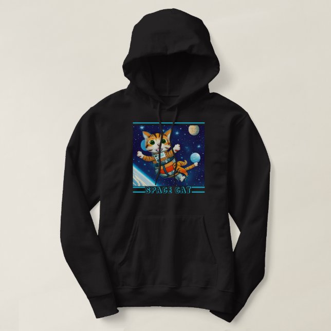 Weltraumkatze Hoodie (Design vorne)