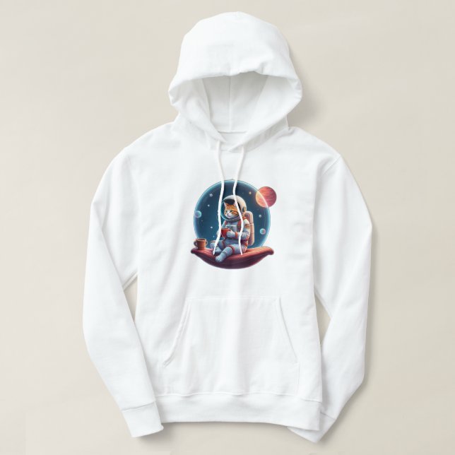 Weltraumkatze Hoodie (Design vorne)