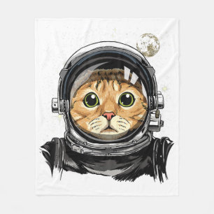 Weltraumkatze Kitty Astronaut Tierschaum Galaxie Fleecedecke