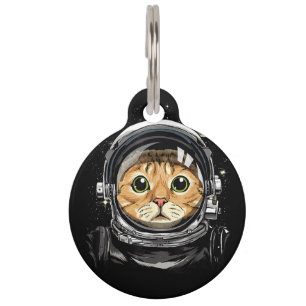 Weltraumkatze Kitty Astronaut Tierschaum Galaxie Haustiermarke