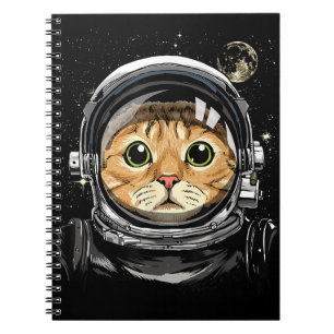 Weltraumkatze Kitty Astronaut Tierschaum Galaxie Notizblock