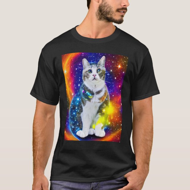 Weltraumkatze Kitty Kitten in Katze Art 3 T-Shirt (Vorderseite)