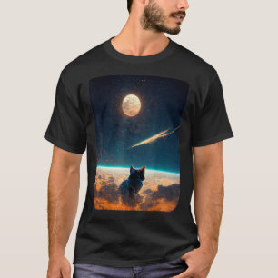 Weltraumkatze Kosmische Süße Katze im Weltraum Äst T-Shirt