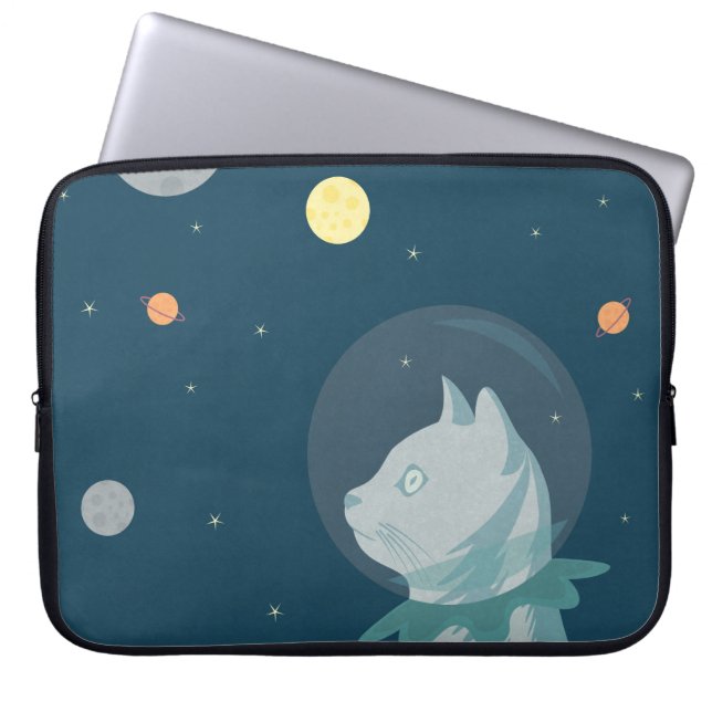 Weltraumkatze Laptopschutzhülle (Vorderseite)