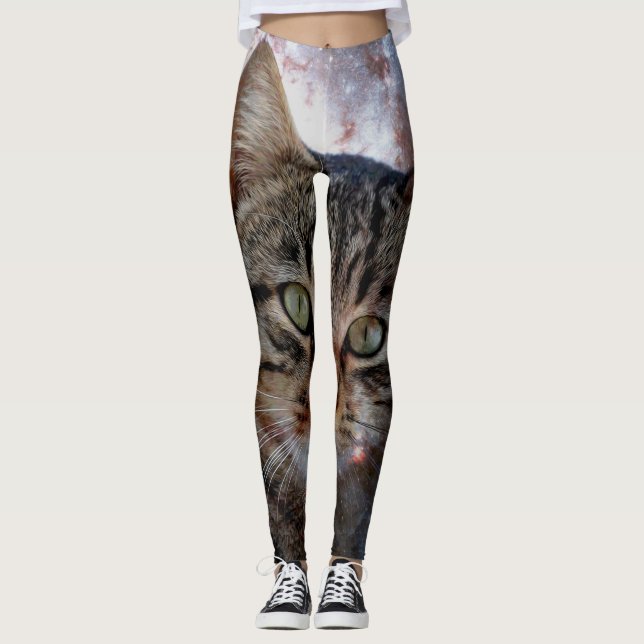 Weltraumkatze Leggings (Vorderseite)