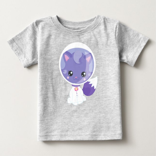 Weltraumkatze, Niedliche Katze, Astronaut, Kosmona Baby T-shirt (Vorderseite)