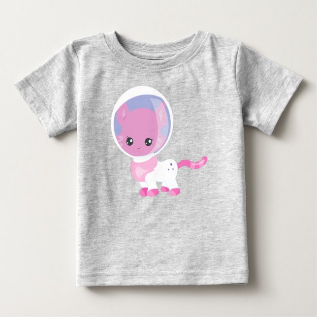 Weltraumkatze, Niedliche Katze, Kosmonaut, Astrona Baby T-shirt (Vorderseite)