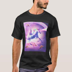 Weltraumkatze reitet auf Einhorn Laser-Tacos und T-Shirt