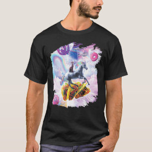 Weltraumkatze reitet auf Einhorn - Taco & Donut T-Shirt