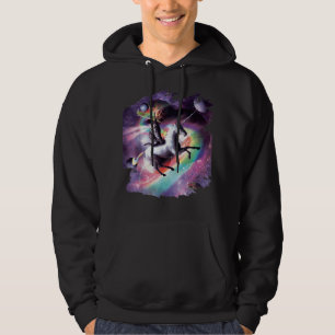 Weltraumkatze-Reitunikorn - Laser, Tacos und Rainb Hoodie
