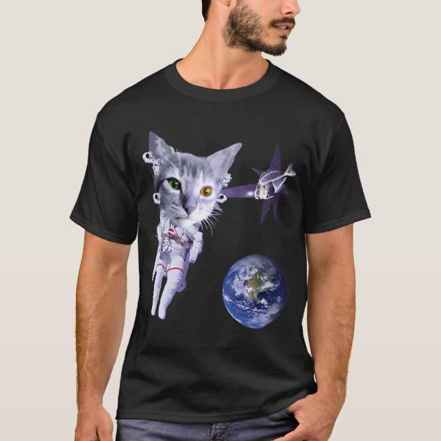 Weltraumkatze. T-Shirt (Vorderseite)