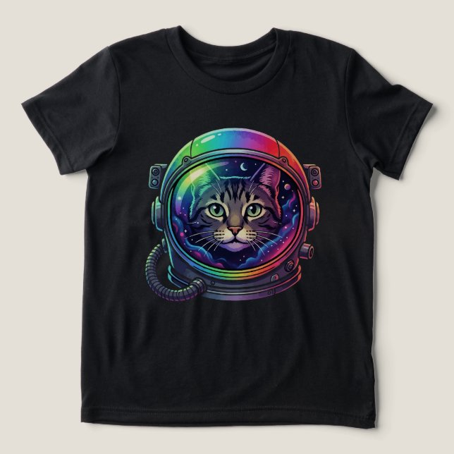 Weltraumkatze Tri-Blend Shirt (Design Vorderseite)