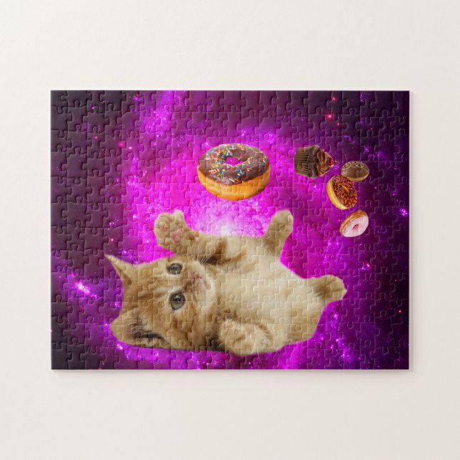Weltraumkatze und die fliegenden Donuts Puzzle (Horizontal)