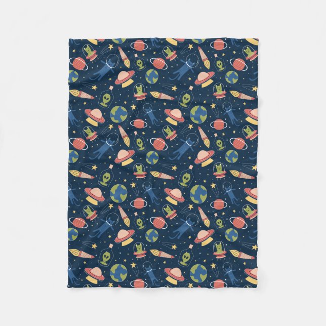 Weltraumkatzen Fleecedecke (Vorderseite)