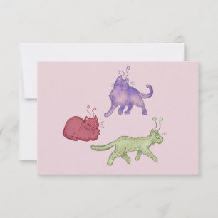 Weltraumkatzen Whimsical Space Cat Lustige Sci-Fi Dankeskarte
