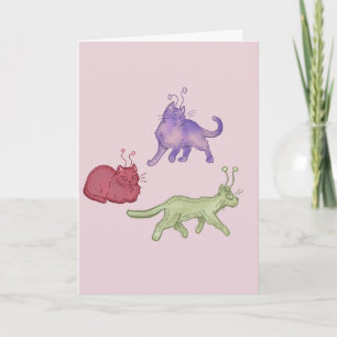 Weltraumkatzen Whimsical Space Cat Lustige Sci-Fi Karte