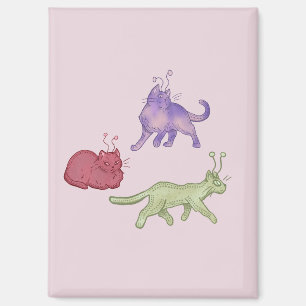 Weltraumkatzen Whimsical Space Cat Lustige Sci-Fi Magnet