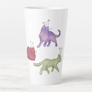 Weltraumkatzen Whimsical Space Cat Lustige Sci-Fi Milchtasse