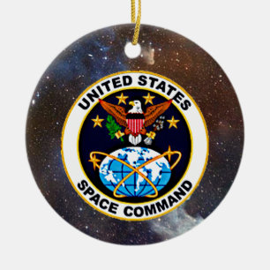 WELTRAUMKOMMANDO DER VEREINTEN STAATEN KERAMIK ORNAMENT