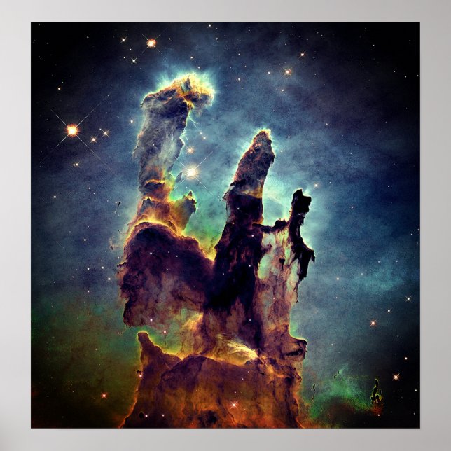 Weltraumkunst der Schöpfer auf seinem Thron Poster (Vorne)