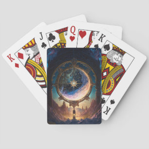 Weltraumlandschaft der kosmischen Fantasie Spielkarten
