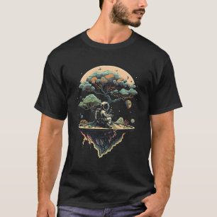 Weltraumminiaturbaumgarten auf dem Astronauten Bon T-Shirt