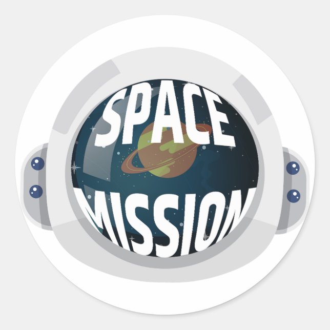 Weltraummission Runder Aufkleber (Vorderseite)