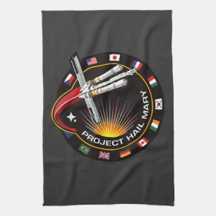 Weltraummissionsabzeichen Geschirrtuch
