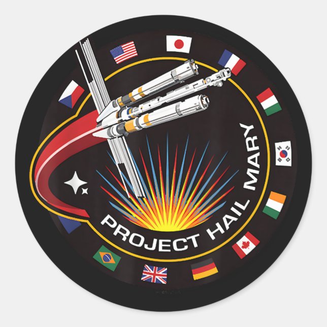 Weltraummissionsabzeichen Runder Aufkleber (Vorderseite)