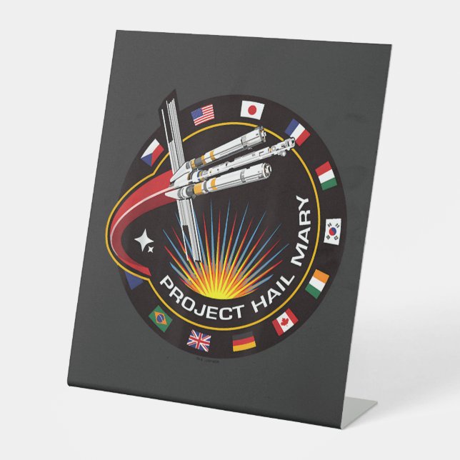 Weltraummissionsabzeichen Sockelschild (Vorderseite)