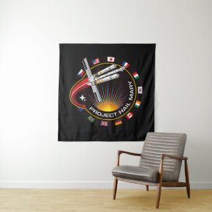 Weltraummissionsabzeichen Wandteppich